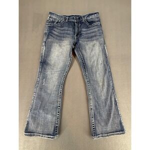 Axel Vintage Boot Cut Jeans Mens W34 L30 Blue Denim Distressed